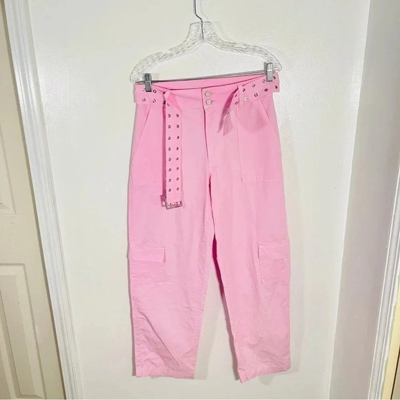 Frankie's Bikinis Jack Low Rise Cargo Pant Gumdrop Pink Beach Bohemian Surfer - Picture 2 of 10